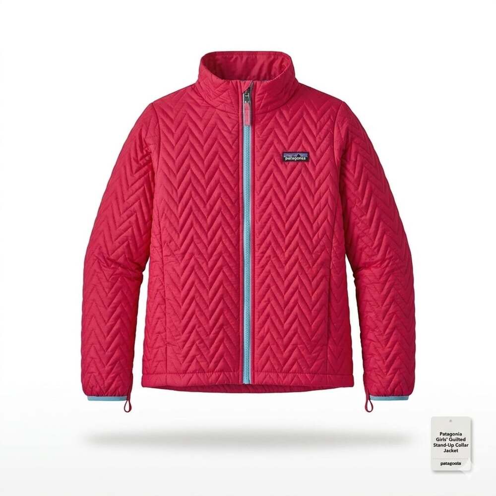 Patagonia Girls' Quilted Stand-Up Collar Jacket Size M (10) Pink